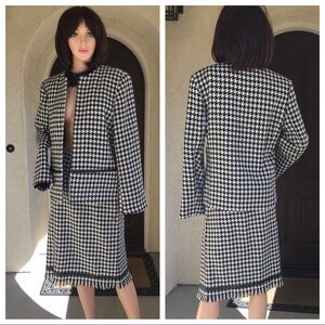 Requirements Houndstooth Blazer & Skirt Set 12 14